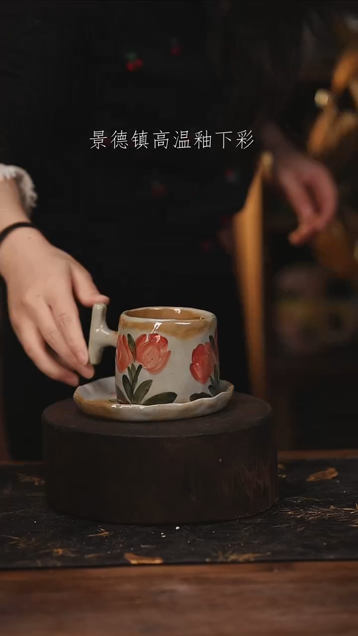 陶瓷景德镇高温釉下手绘陶瓷@L003@