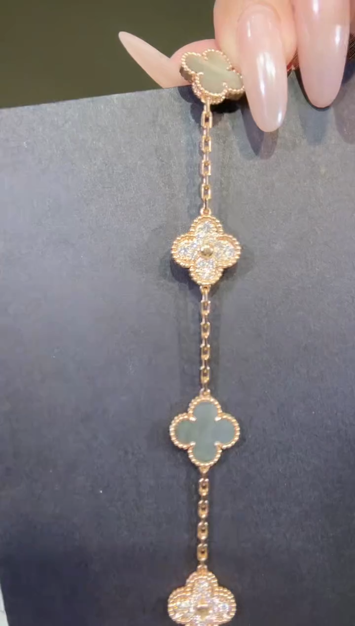 18K金镶嵌手链钻石灰隔钻手链
