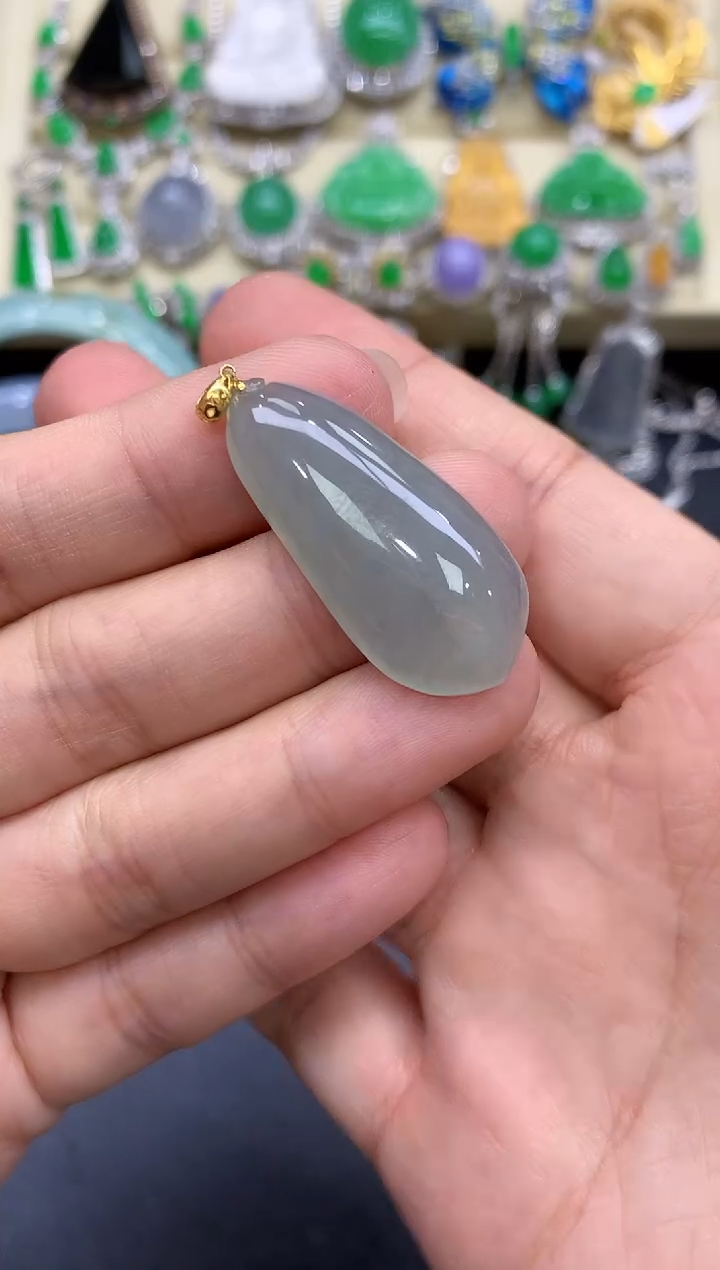 颈饰18K金镶嵌翡翠59-中国好珍宝