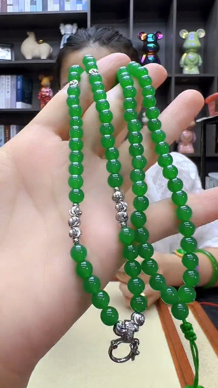 翡翠银S925镶嵌颈饰丹丹diy劲饰