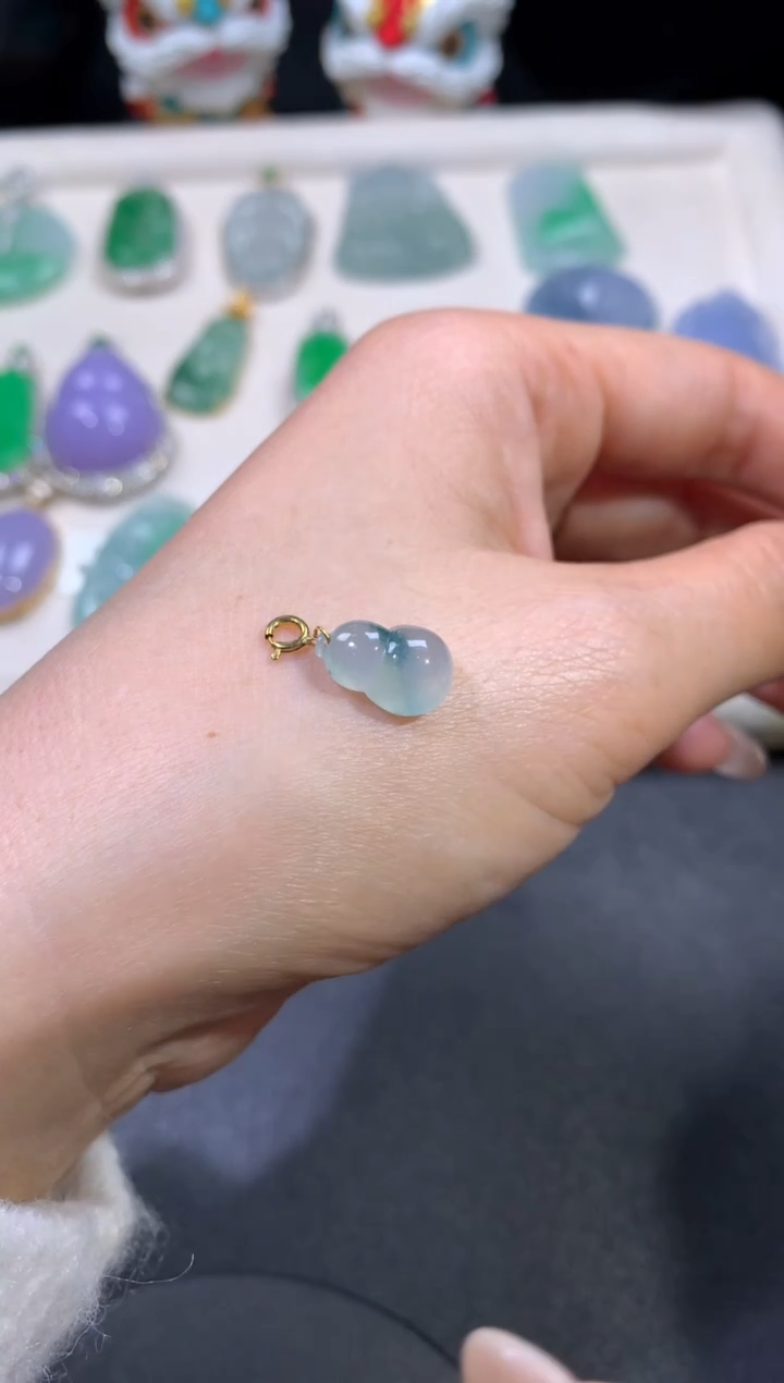 吊坠(不含链)18K金镶嵌翡翠翡翠