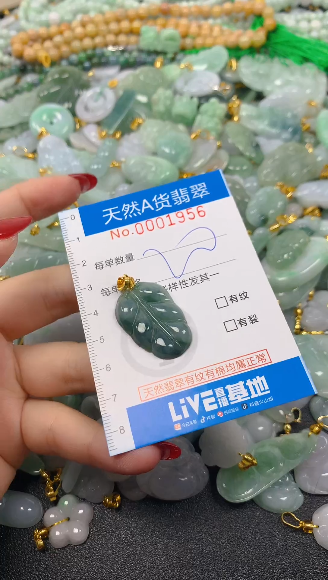 颈饰未镶嵌翡翠净货挂件-1956