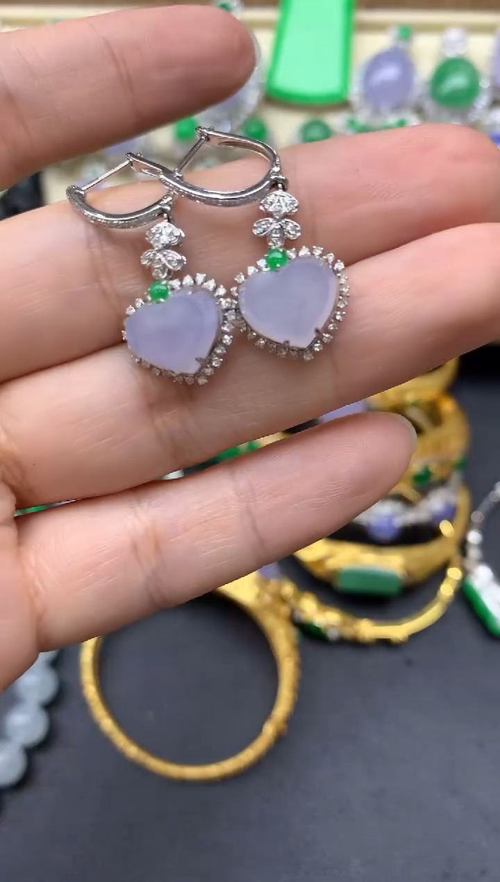 【闪购商品】翡翠耳饰18K金镶嵌518-中国好珍宝