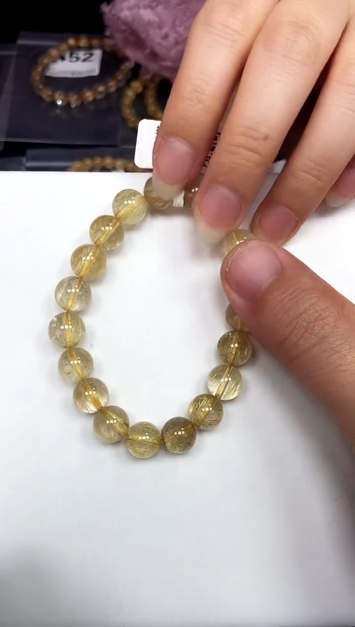 -未镶嵌水晶金钛晶手串-350 多样性发其一