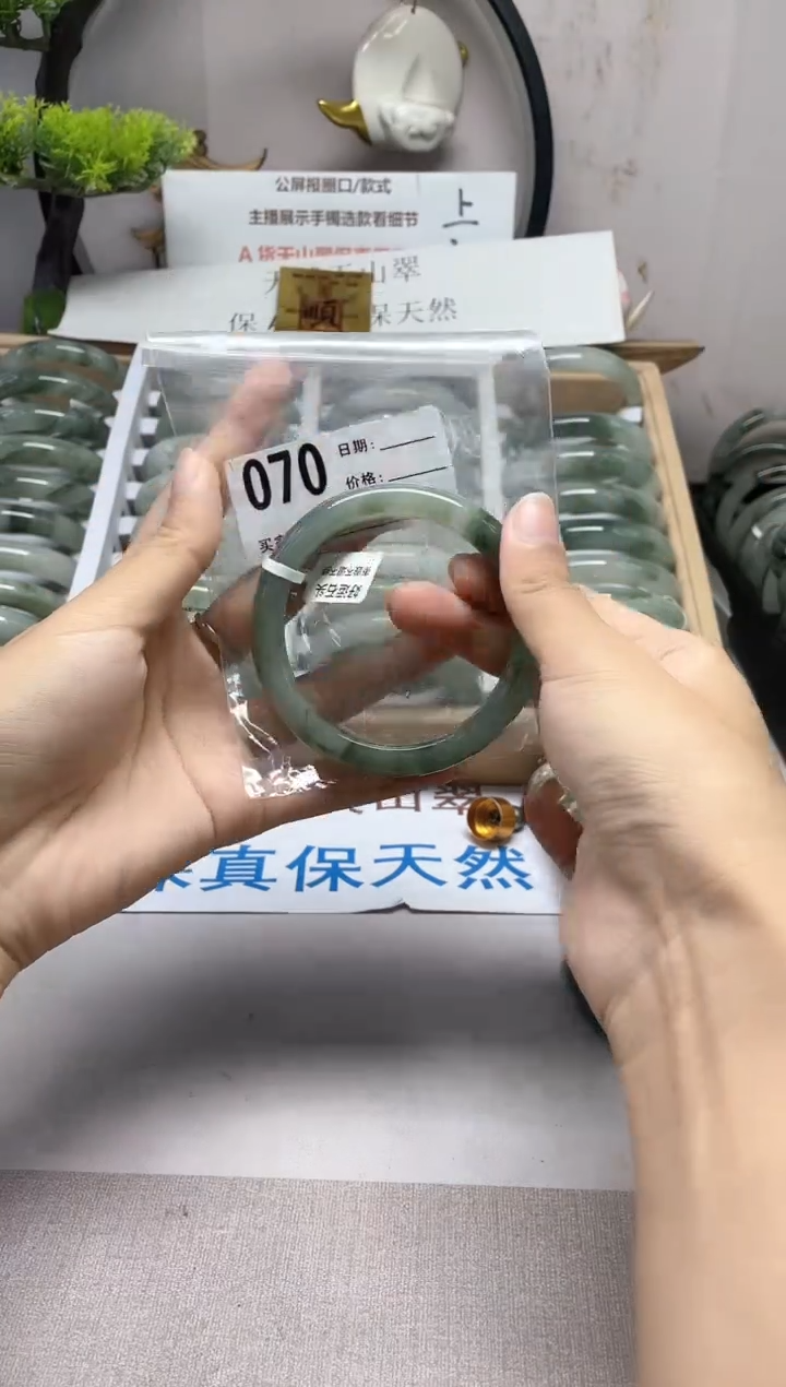 石英质玉（天山翠）手镯未镶嵌070