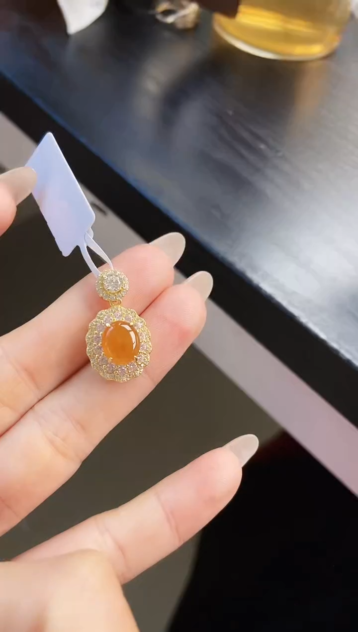 颈饰银S925镶嵌翡翠12