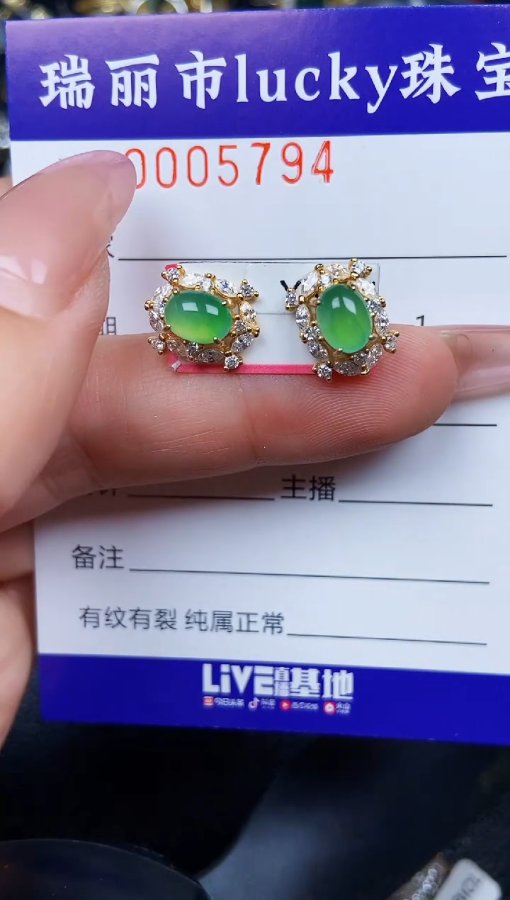 翡翠银S925镶嵌颈饰5794