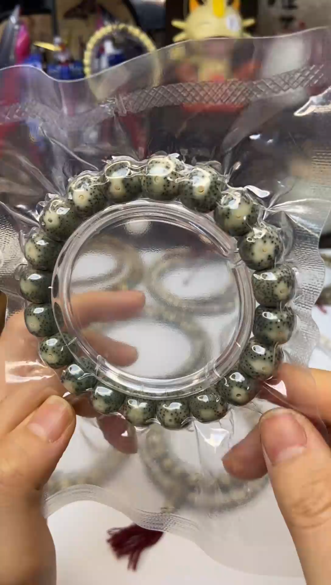 星月菩提吊坠a08绿包白大眼睛单圈12*11mm