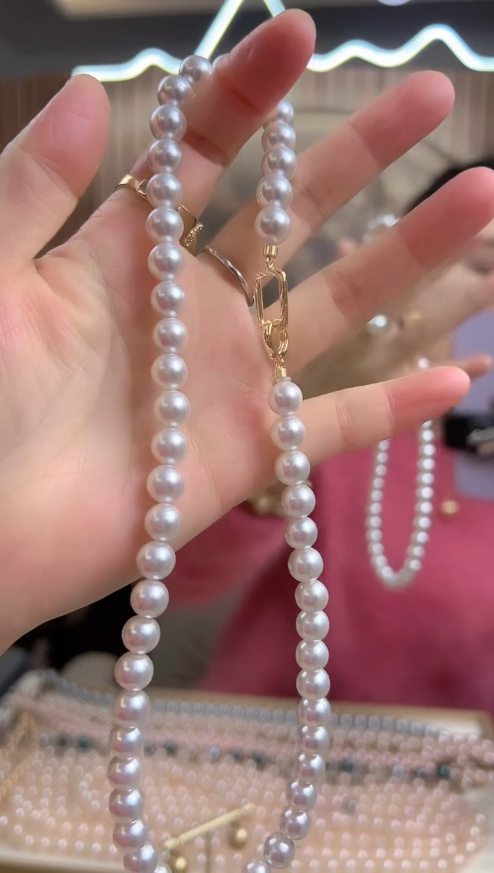 合金无8mm白色全珠