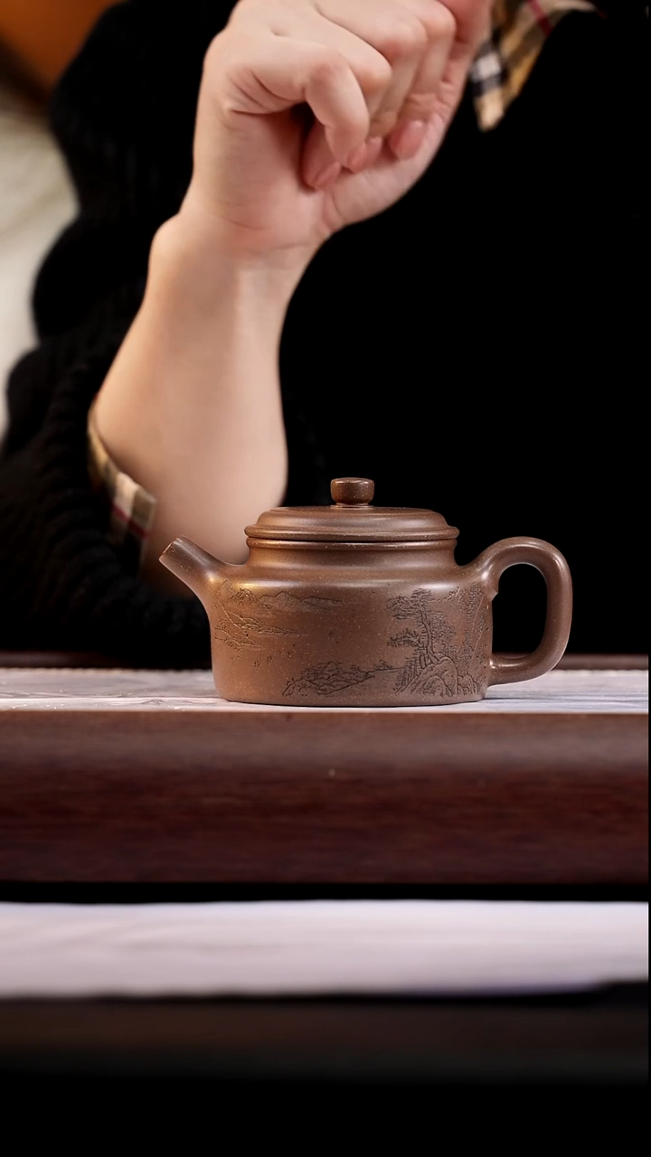 茶壶紫砂大生青段龙头烧德钟160cc