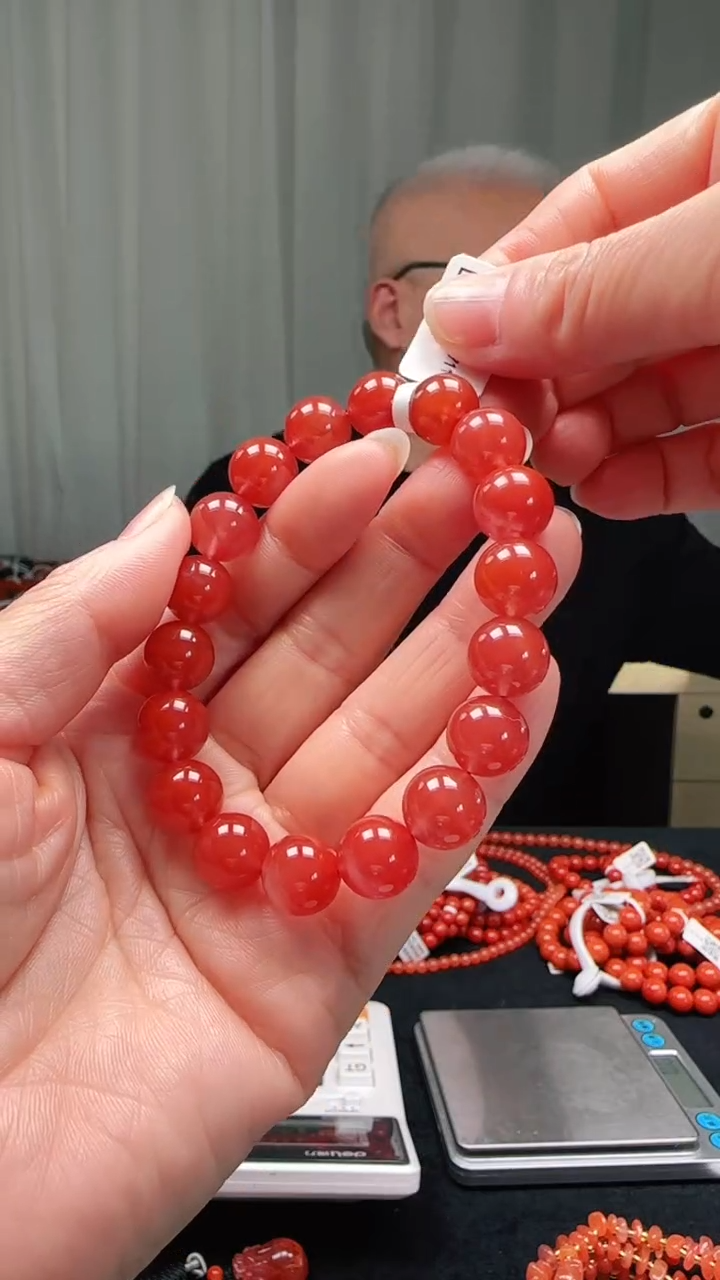 未镶嵌多样性发一件南红玛瑙11mm保山圆珠单圈 冰红