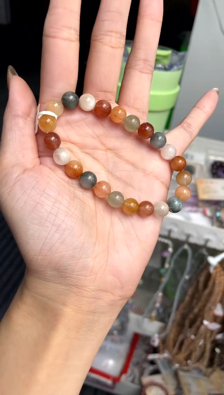 水晶手链未镶嵌8.5±/x-021【彩兔毛
