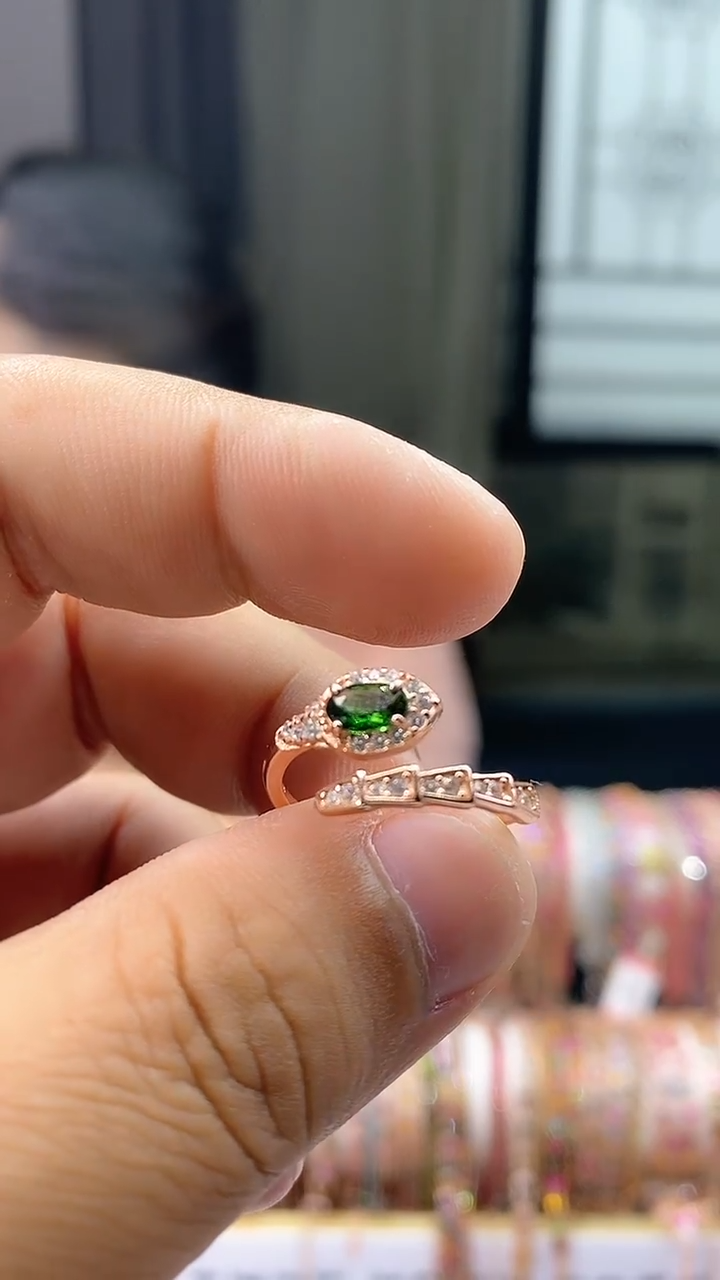 【闪购商品】戒指银S925镶嵌碧玺354345354354354