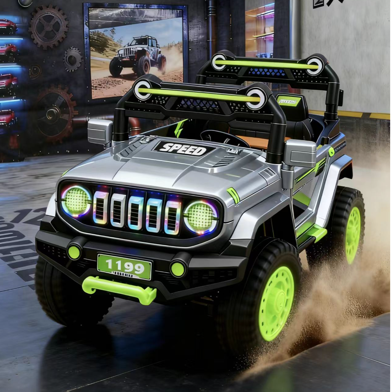 儿童电动四驱越野车电动四轮汽车1-6岁男女孩可坐人可遥控