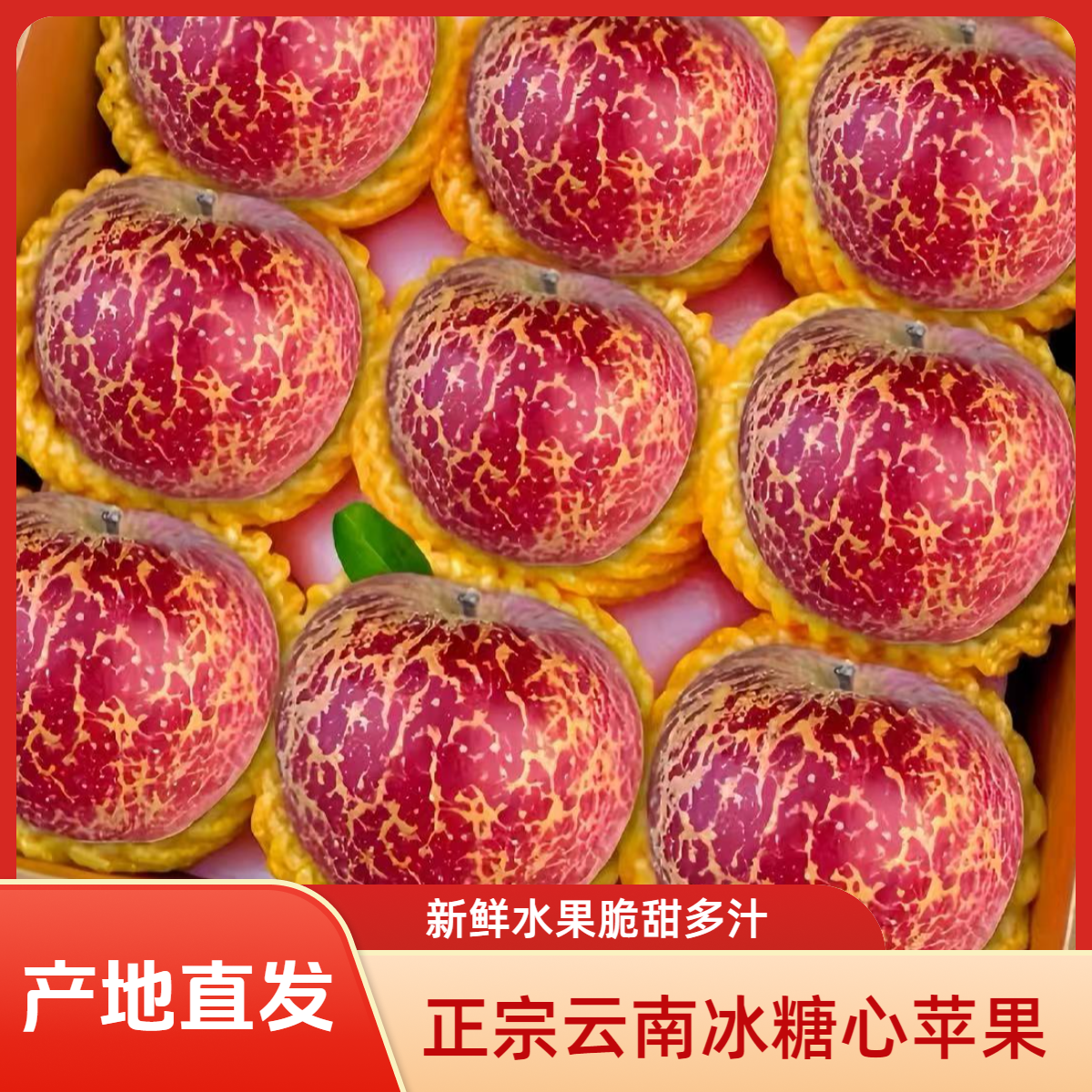 正宗云南昭通红富士冰糖心丑苹果脆甜多汁新鲜水果整箱包邮5斤