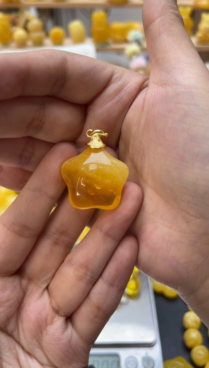 琥珀银S925镶嵌珠宝奇石063琥珀蜜蜡微瑕