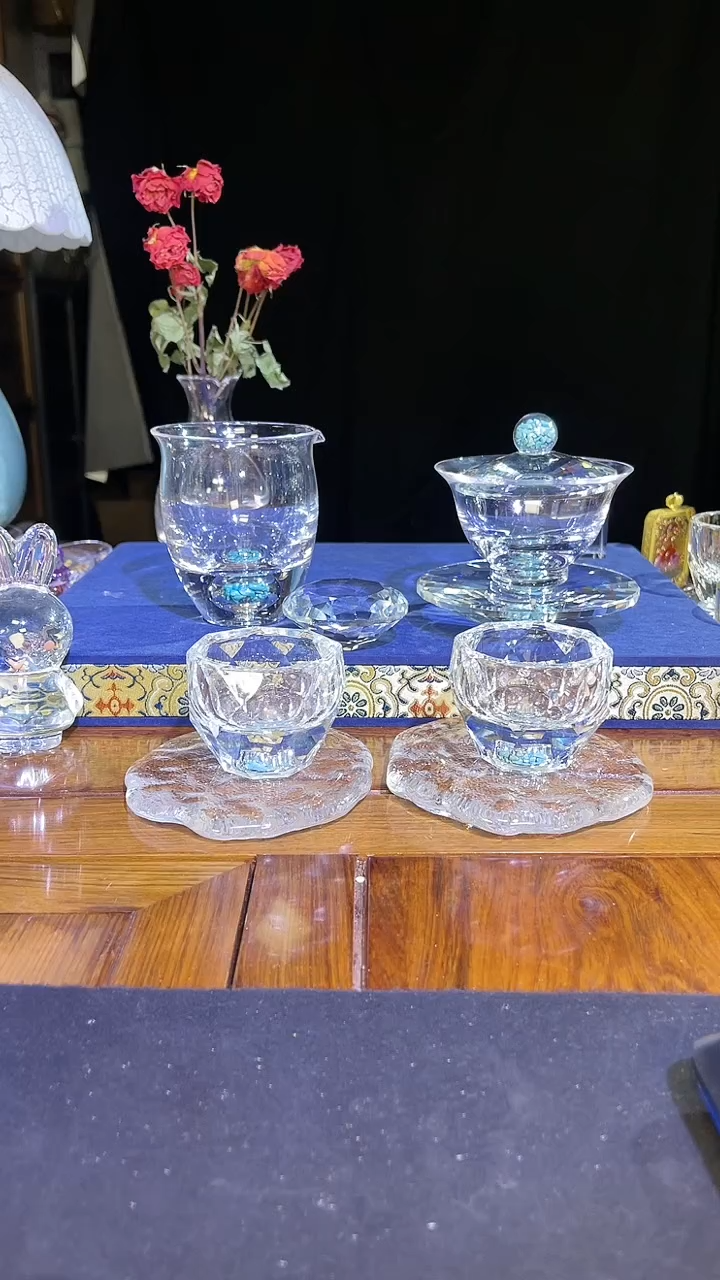 八件套水晶盖碗套装