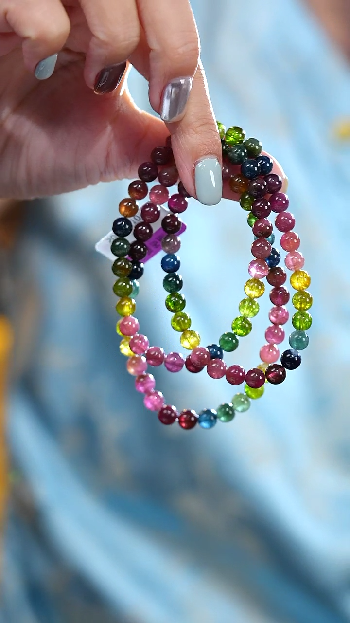 未镶嵌颈饰碧玺S54175多样性发一碧玺多圈6mm