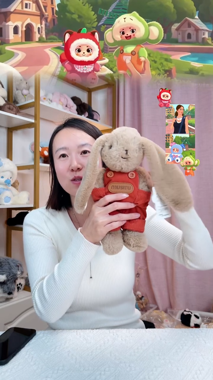 毛绒黄色兔子公仔