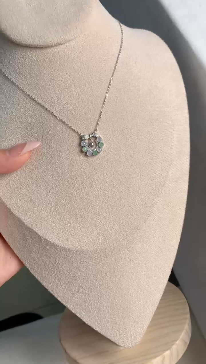 【闪购商品】翡翠项链银S925镶嵌1号