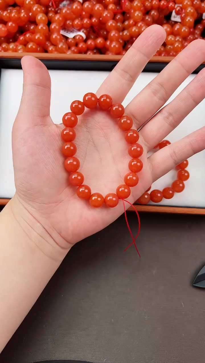 【闪购商品】南红玛瑙手串未镶嵌滴水洞亮光11+一条