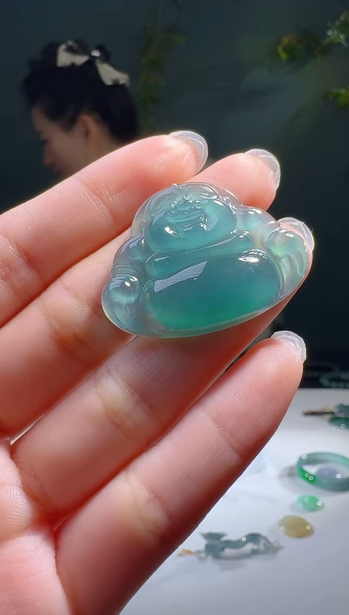 【闪购商品】翡翠颈饰未镶嵌天然A货翡翠佛公