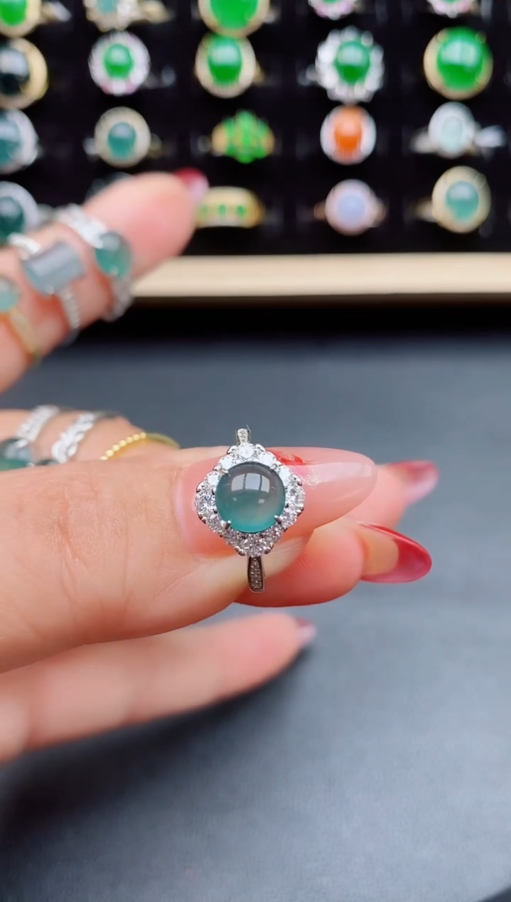 【闪购商品】翡翠戒指银S925镶嵌85050