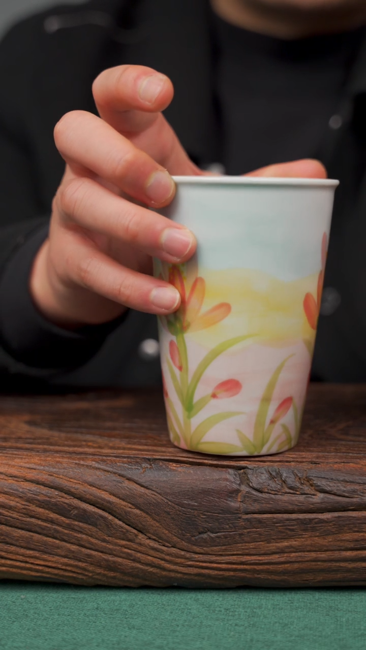 【闪购商品】瓷片43寻一缕瓷香杯釉下手工手绘瓷器