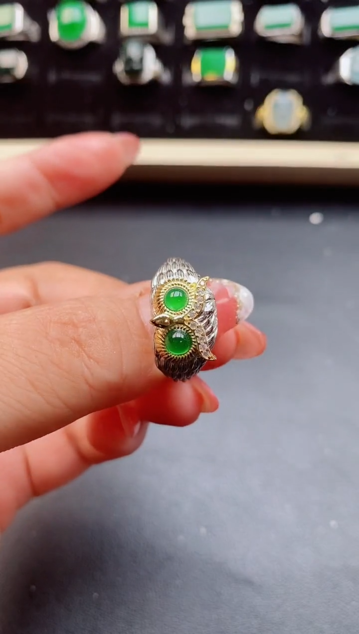 【闪购商品】翡翠戒指银S925镶嵌50850