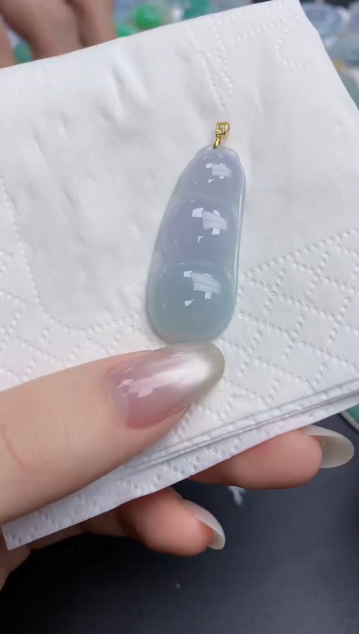 【闪购商品】翡翠颈饰18K金镶嵌天然缅甸翡翠A货