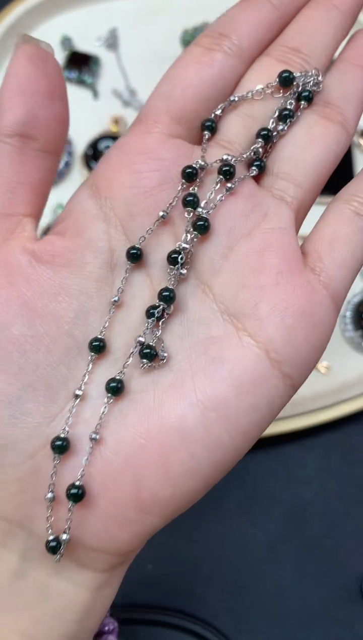 【闪购商品】翡翠套链18K金镶嵌套链A15|3980