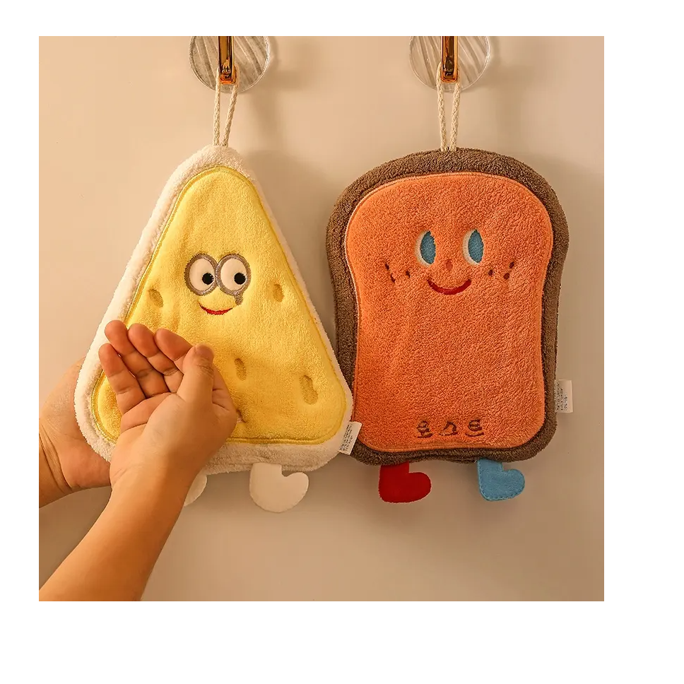 【新人专享】可爱擦手巾挂式浴生间卡通擦手帕毛巾洗手方巾厨房抹布