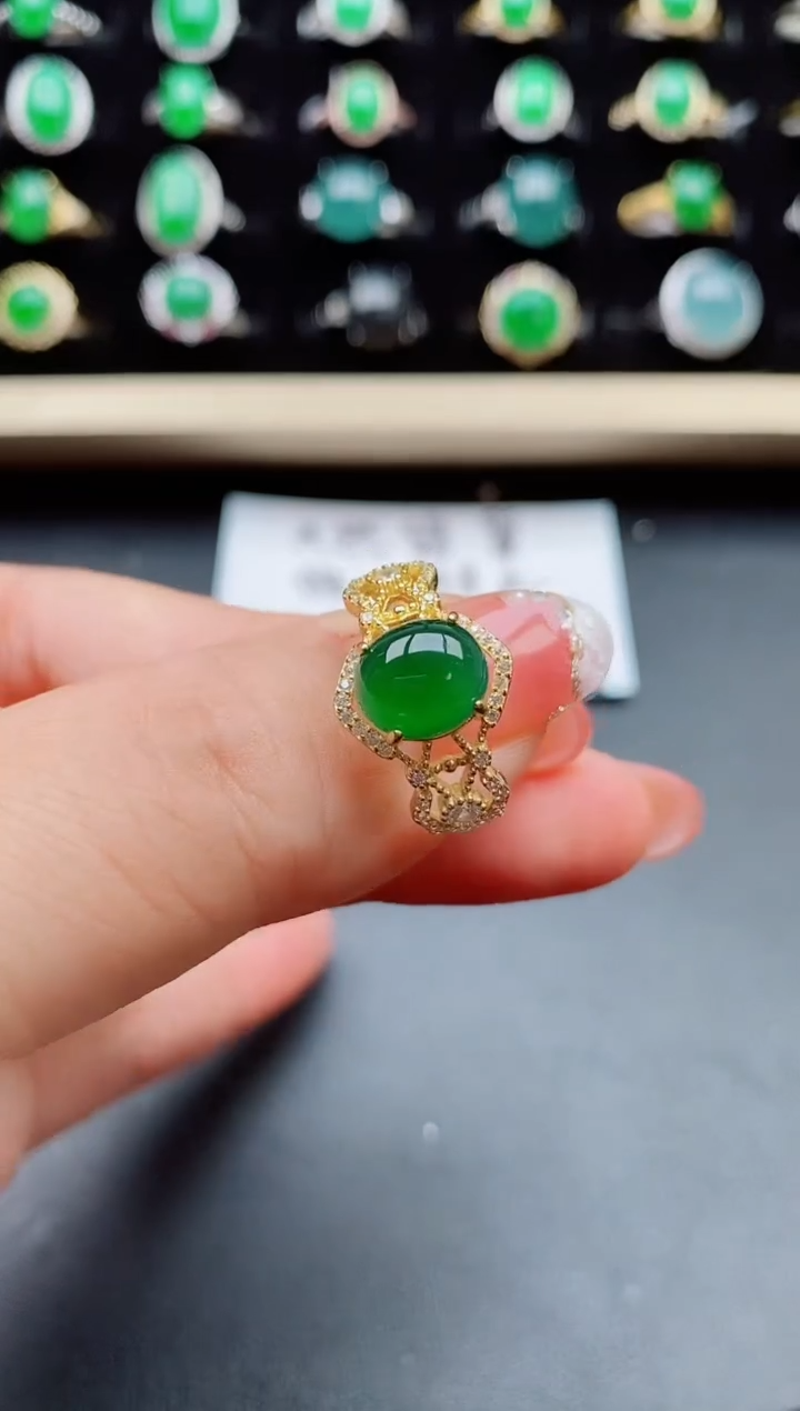 【闪购商品】翡翠戒指银S925镶嵌50800