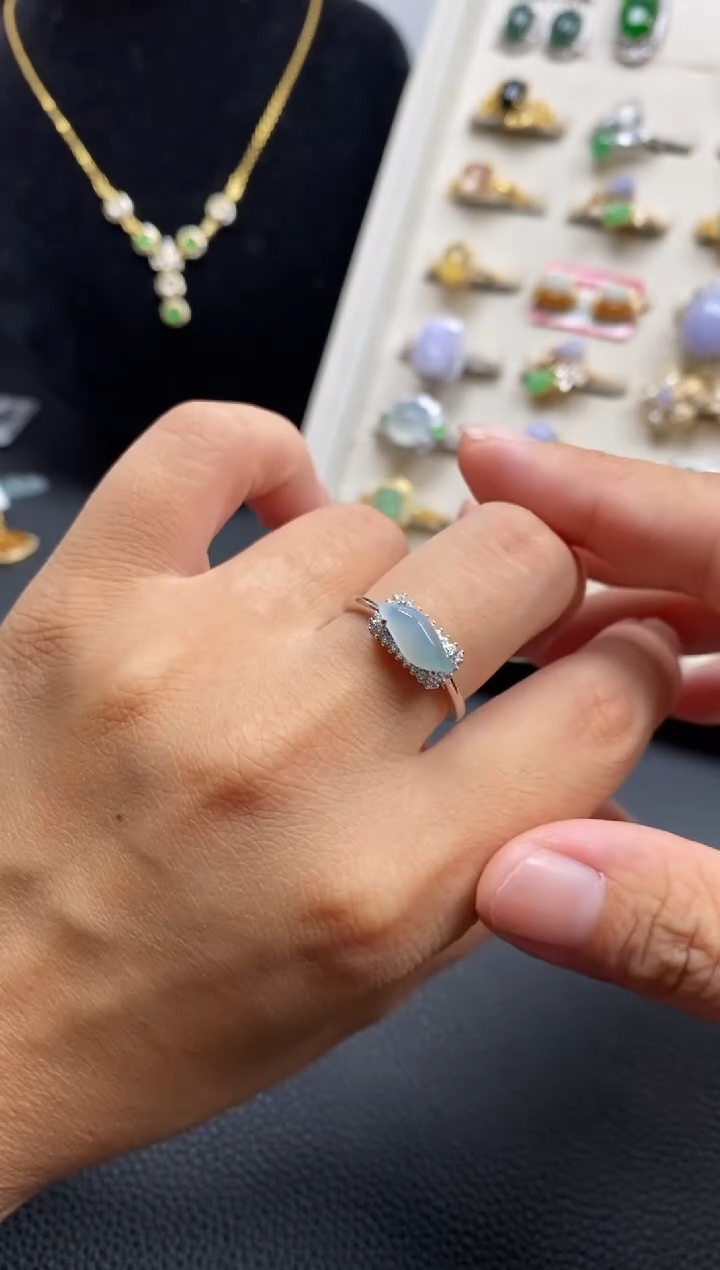 银S925镶嵌戒指翡翠1111111