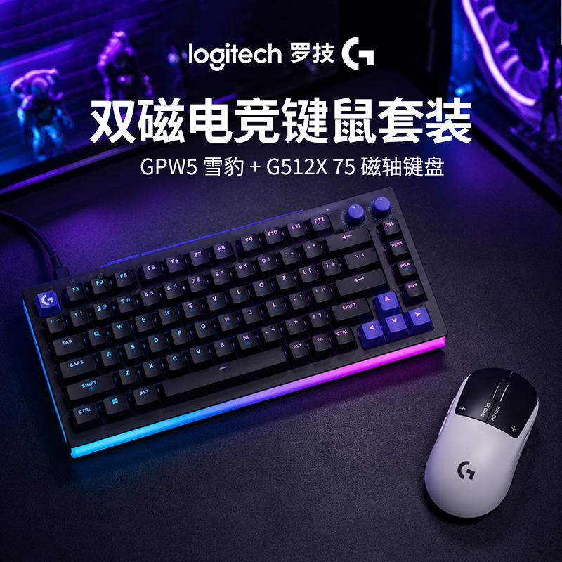 【双磁套组】罗技GPW5雪豹鼠标+G512 X 75有线机械键盘键鼠套装商品图