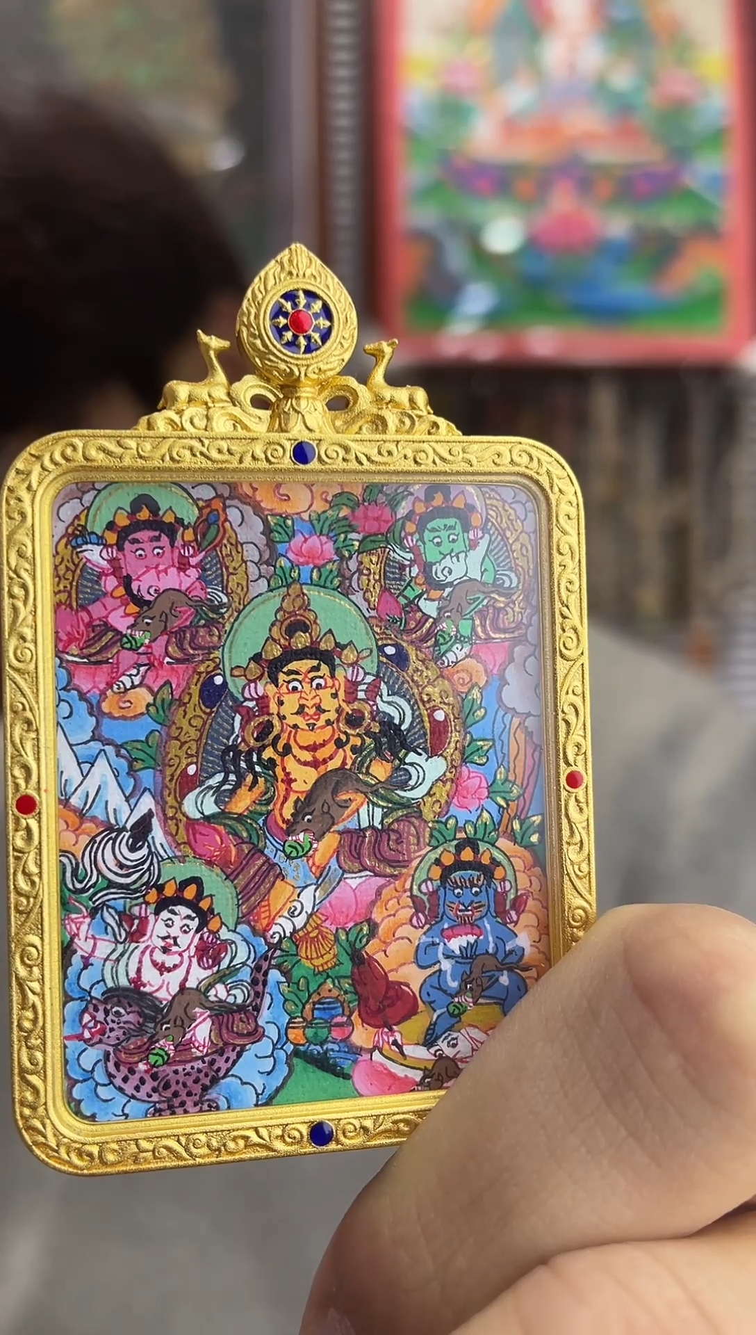 吊坠五路 纯手绘唐卡（非质量问题 不退不换）