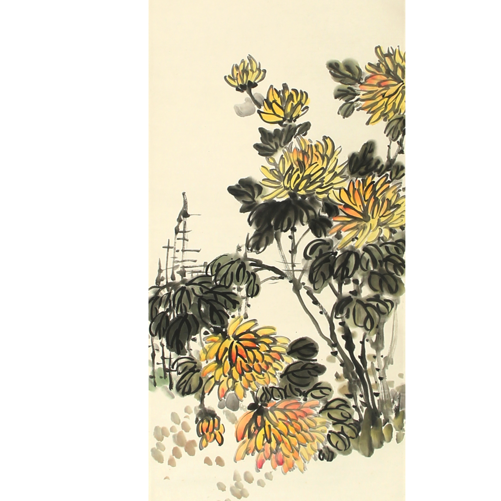 LOT.2294 《花卉》85*33cm 纸本设色立轴