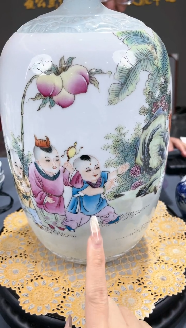 【闪购商品】官窑瓷画院469官窑瓷画院童子赏瓶