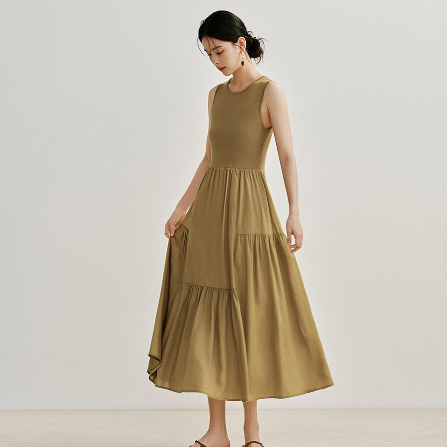 【商场同款】茵曼春秋女连衣裙裙子背心打底吊带修身新款休闲时尚女