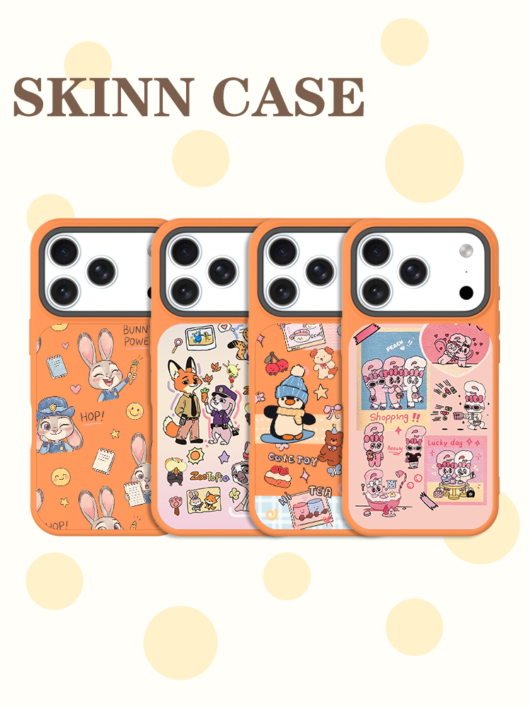 SKINNCASE 【蛋糕蛋糕小动物】水晶闪粉浮雕磁吸手机壳