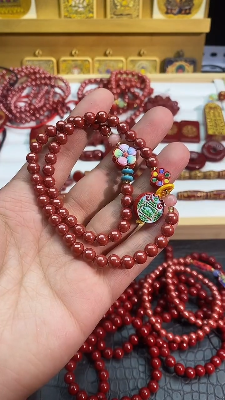 天然辰砂五路双圈