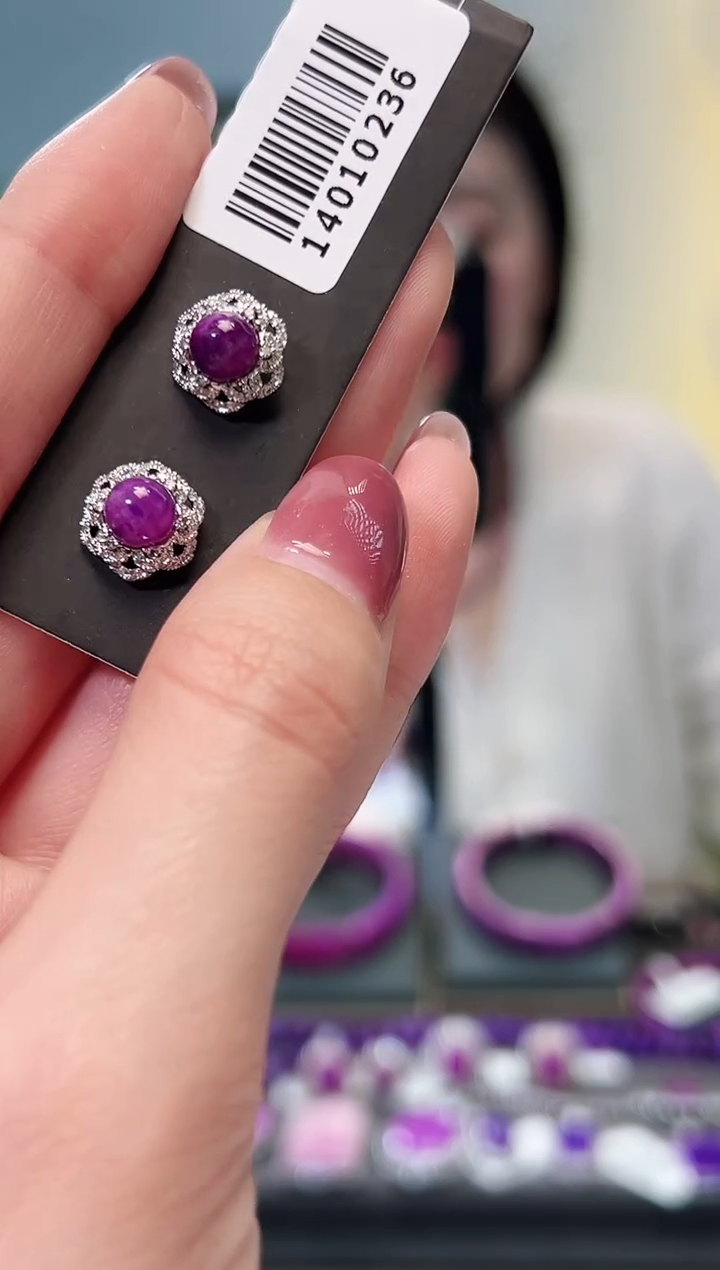 【闪购商品】苏纪石（舒俱来）耳钉18K金镶嵌1