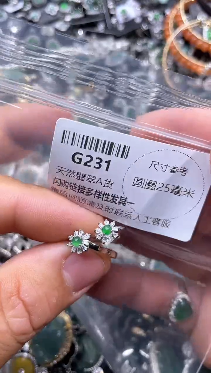 【闪购商品】翡翠颈饰未镶嵌G231耳扣