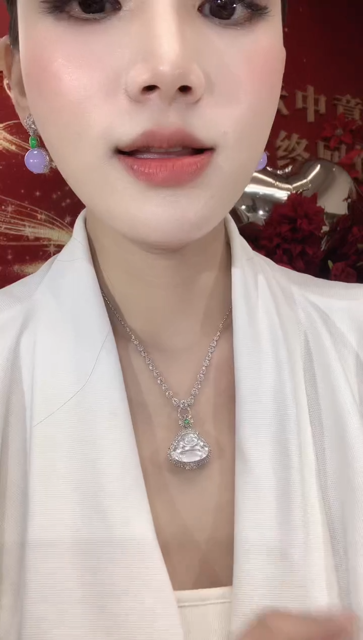 吊坠(不含链)18K金镶嵌翡翠D30