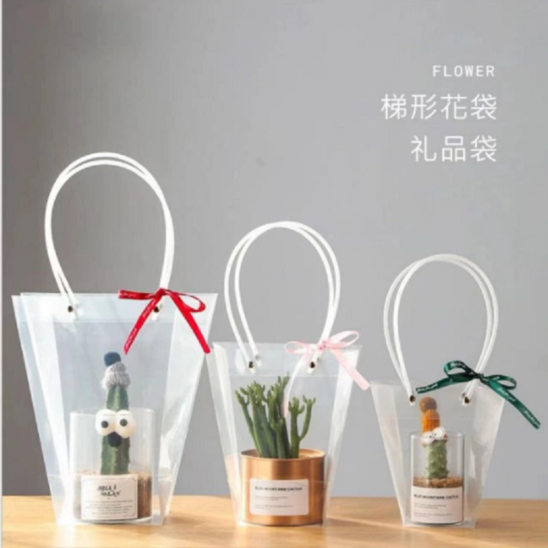  【绿萝】T型透明透光手提袋  鲜花包装资材