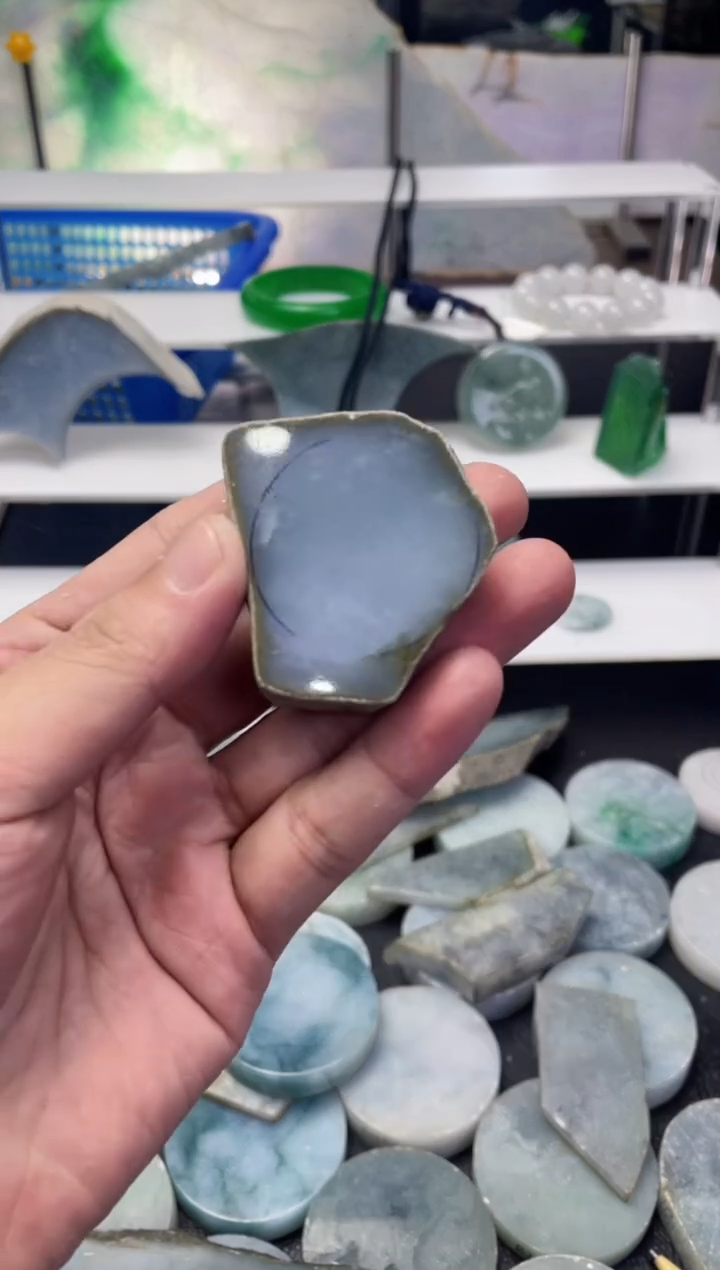 【闪购商品】翡翠把件未镶嵌N 翡翠A735包工一个平安扣