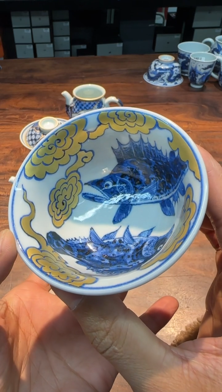 【闪购商品】霖山窑 五贵祥云压手杯