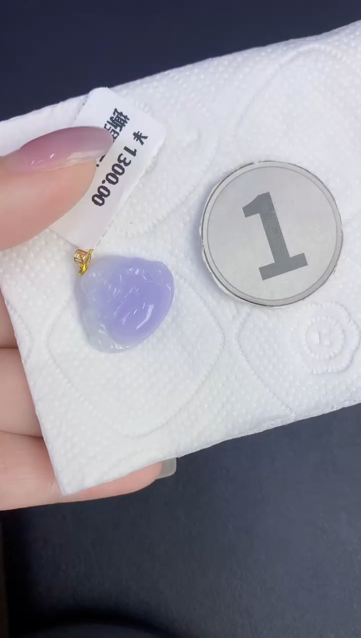 颈饰18K金镶嵌翡翠缅甸天然翡翠A货