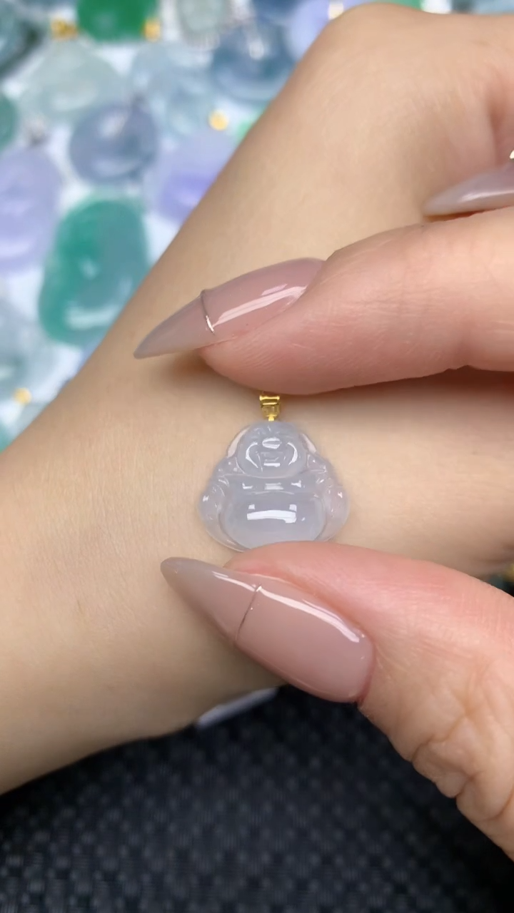 颈饰18K金镶嵌翡翠天然缅甸翡翠a货百元以上9元证书费自理