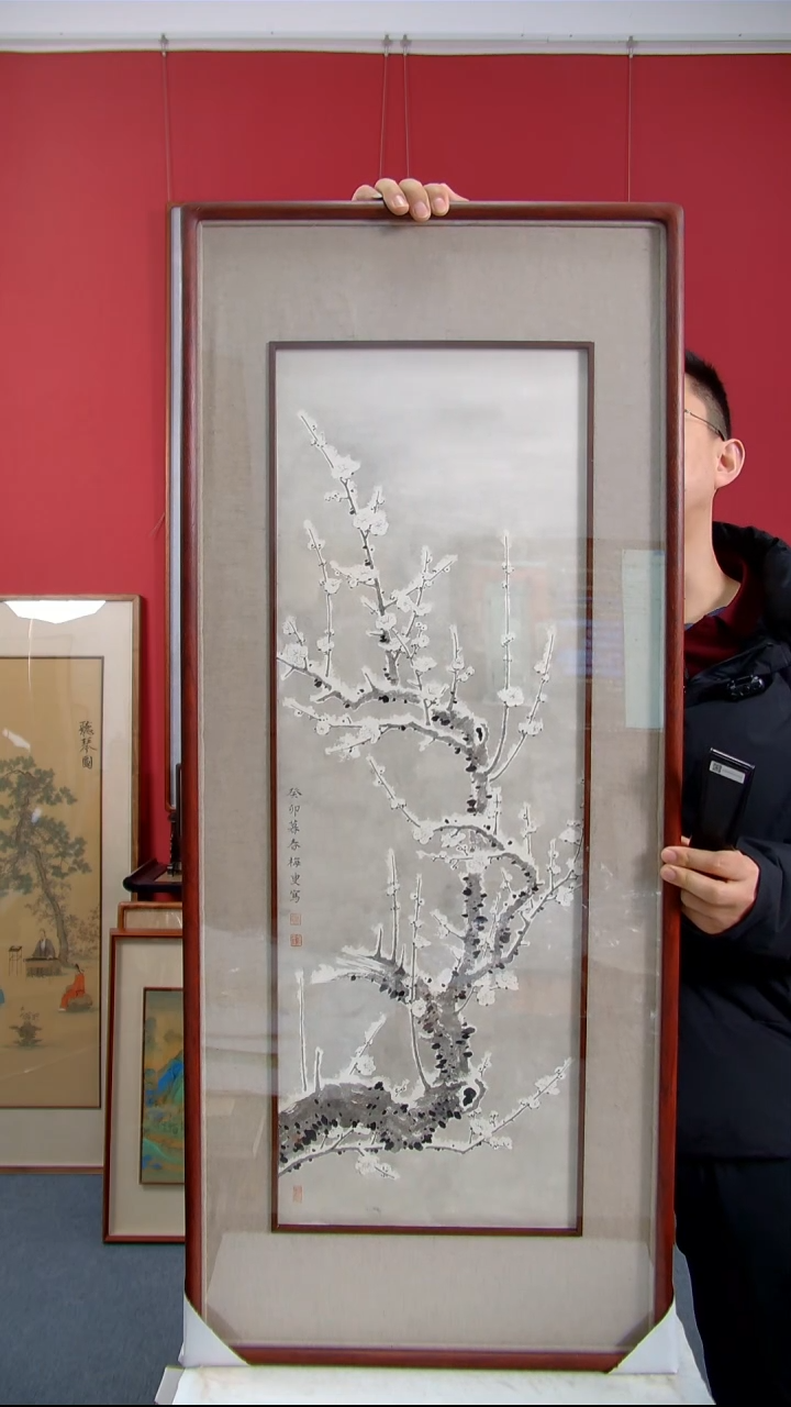 【闪购商品】国画保子铭《雪梅》装裱112*47